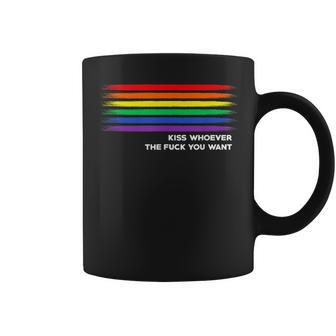 Lgbt Pride Kiss Whoever The F Ck You Want Lgbt Coffee Mug - Monsterry CA