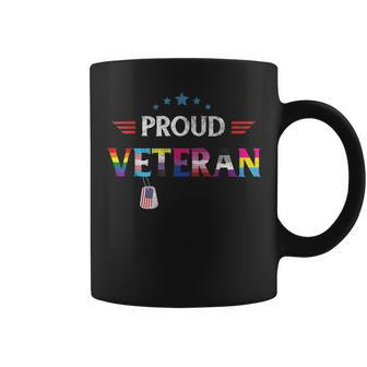 Lgbt Proud Veteran Rainbow Gay Pride Trans Flag Us Military Coffee Mug - Monsterry UK