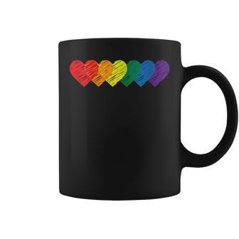 Lgbt Rainbow Heart Lgbtqia Gay Pride Rainbow Coffee Mug - Monsterry