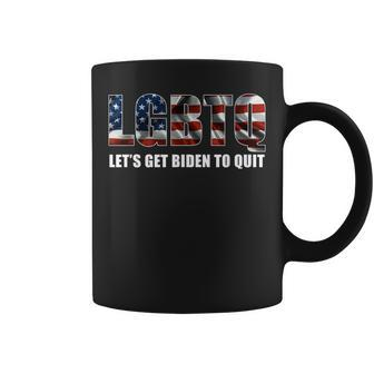Lgbtq Lets Get Biden To Quite Usa Flag Vintage Coffee Mug - Thegiftio UK