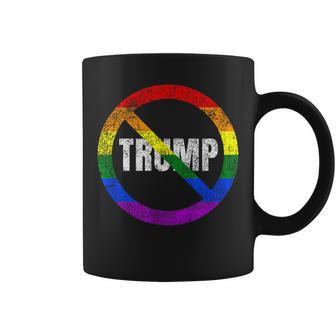 Lgbtq No Trump Anti Trump Rainbow Flag Gay Pride Coffee Mug - Monsterry