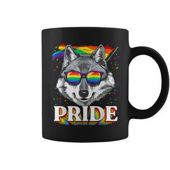 Lgbtq Pride Rainbow Wolf Pride Month Lgbt Wolf Lovers Coffee Mug - Monsterry