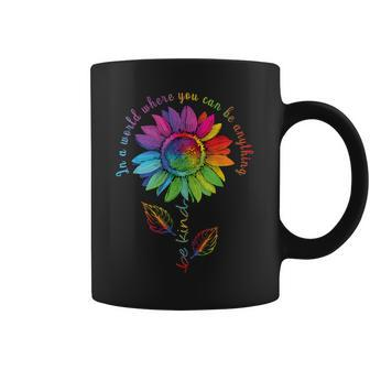 Lgbtq Rainbow Sunflower Be Kind Gay Love Pride Flower Coffee Mug - Thegiftio UK