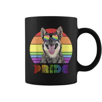 Lgbtq Swedish Vallhund Dog Rainbow Love Gay Pride Coffee Mug - Monsterry DE