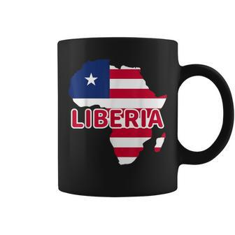 Liberia Liberian Pride Flag Map Africa Print Coffee Mug - Monsterry AU