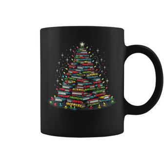 Librarian Book Lover Reader Christmas Book Tree Coffee Mug - Thegiftio UK
