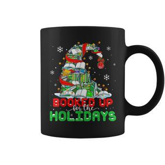 Librarian Booked Up For The Holidays Books Christmas Tree Coffee Mug - Seseable