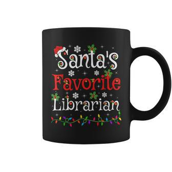 Librarian Xmas Santa's Favorite Librarian Christmas Coffee Mug - Seseable