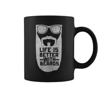 Life Is Better With Beards Bearded Dad Facial Hair Coffee Mug - Monsterry