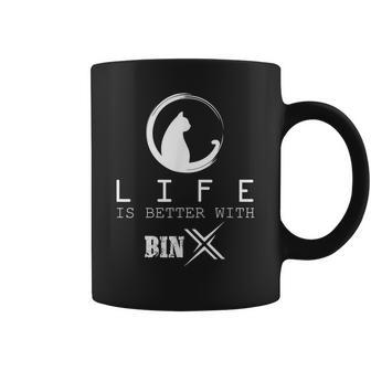 Life Is Better With Binx Cat Name Coffee Mug - Seseable