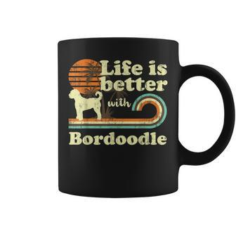 Life Better Bordoodle Vintage Dog Mom Dad Coffee Mug - Monsterry