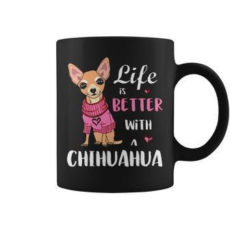 Life Is Better With Chihuahua Lovers Gif Coffee Mug | Mazezy