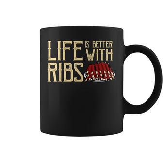 Life Is Better With Ribs Foodie Bbq Baby Back Ribs Coffee Mug - Monsterry