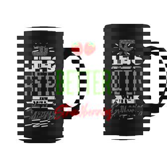 Life Is Better With Strawberries Fruit Lover Strawberry Coffee Mug - Thegiftio UK