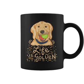 Life Is Golden Golden Retriever Owner Coffee Mug - Monsterry AU