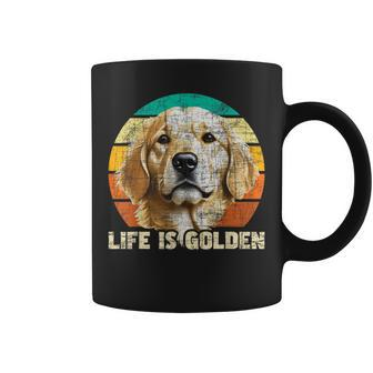 Life Is Golden Retro Vintage Dog Owner Canine Lover Coffee Mug - Monsterry CA