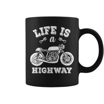 Life Is A Highway Motorcycle Biker Riders Coffee Mug - Monsterry CA