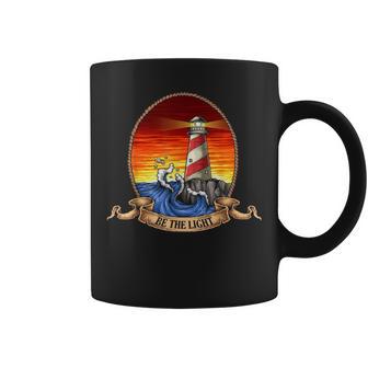 Lighthouse Vintage Retro Cool Ocean Be The Light Coffee Mug - Monsterry AU