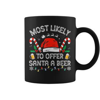 Most Likely To Offer Santa A Beer Family Matching Men Coffee Mug | Mazezy