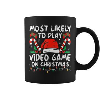 Most Likely To Play Video Games On Christmas Family Matching Coffee Mug | Mazezy