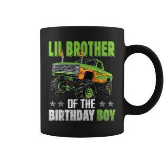 Lil Brother Of Birthday Boy Monster Truck Family Matching Coffee Mug - Monsterry