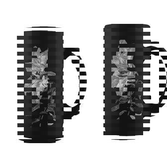 Lily Flower Retro Vintage Floral Graphic White Lily Coffee Mug - Monsterry