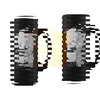 Lindo Kawaii Abrazando Pandas Dos Pandas Abrazando Anime Dibujos Animados Taza de café - Regaloses