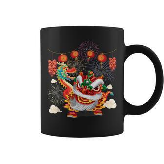 Lion Dancing Dance Tet Vietnamese Lunar New Year 2024 Coffee Mug - Seseable