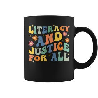 Literacy And Justice For All Apparel Coffee Mug - Monsterry