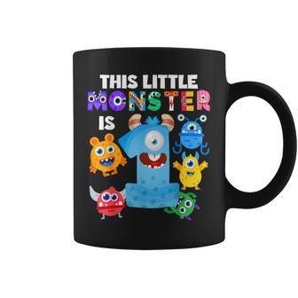 This Little Monster Is 1 One Year 1St Birthday Party Aliens Coffee Mug - Monsterry