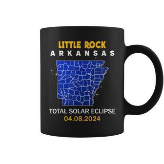 Little Rock Arkansas Total Solar Eclipse 2024 Coffee Mug - Monsterry