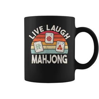 Live Laugh Mahjong Retro Mah-Jongg Chinese Game Tiles Coffee Mug - Seseable