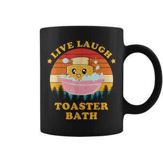 Live Laugh Toaster Bath Saying Vintage Coffee Mug - Monsterry