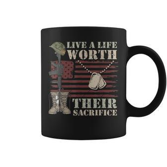 Live A Life Worth Their Sacrifice Coffee Mug - Monsterry DE