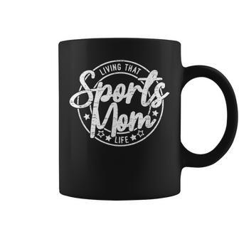 Living That Sports Mom Life Sports Mama Coffee Mug - Monsterry