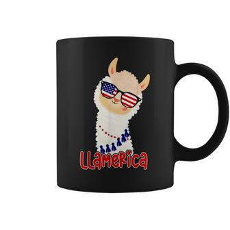 Llamerica Llama Patriotic 4Th Of July Veteran Flag Day Coffee Mug - Monsterry