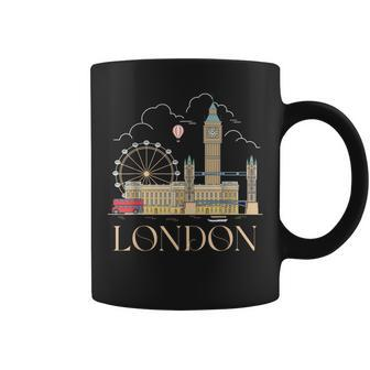 London Souvenir England Vintage City British Uk T- Coffee Mug - Monsterry