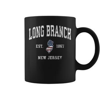 Long Branch New Jersey Nj Vintage American Flag Sports Desig Coffee Mug - Monsterry CA