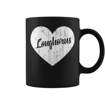 Longhorns School Sports Fan Team Spirit Mascot Heart Coffee Mug - Monsterry
