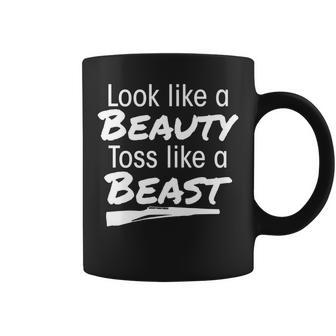 Look Like A Beauty And Toss Like A Beast Color Guard Member Coffee Mug - Monsterry