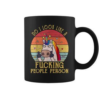 Do I Look Like A Fucking People Person Unicorn Vintage Coffee Mug - Monsterry