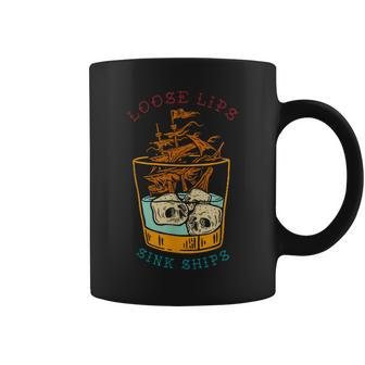 Loose Lips Sink Ships Retro Coffee Mug - Thegiftio UK
