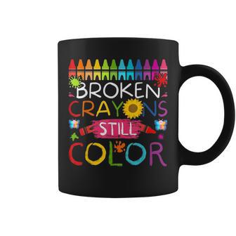 Los Crayones Rotos Aún Colorean La Conciencia Sobre La Salud Mental Taza de café - Regaloses