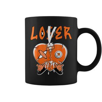 Loser Lover Drip Orange Heart Matching White Women Coffee Mug - Seseable