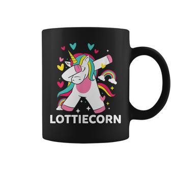 Lottiecorn Personalized Name Dabbing Unicorn Lottie Coffee Mug - Seseable