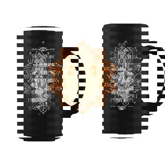Lotus Mandala Ganesha Aum Elefante Dios Hindú Dios Taza de café - Regaloses