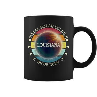 Louisiana Total Solar Eclipse April 8Th 2024 Retro Vintage Coffee Mug | Mazezy