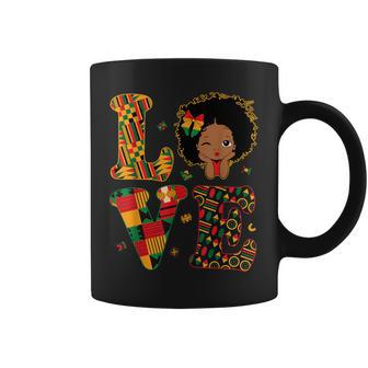 Love African Kente Toddler Girls Black History Month Proud Coffee Mug - Seseable
