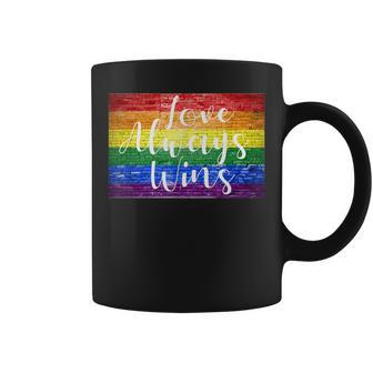 Love Always Wins Gay Pride Rainbow Graffiti Cfd Lettering Coffee Mug - Monsterry DE