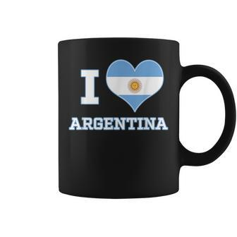 I Love Argentina National Heart-Shaped Flag Country T Coffee Mug - Monsterry DE